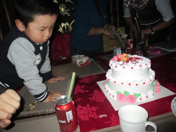 ...and her cute nephew who was eying the cake all evening